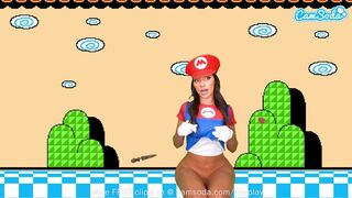 Sisi Rose nagyméretű fenekű cosplayje super mario makerben bula squirt órással