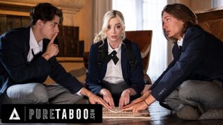 Fiatal Világos Szőke Kettő Behatolással és Beleélvezéssel a Pure Taboo Legvadabb Családi Videójában